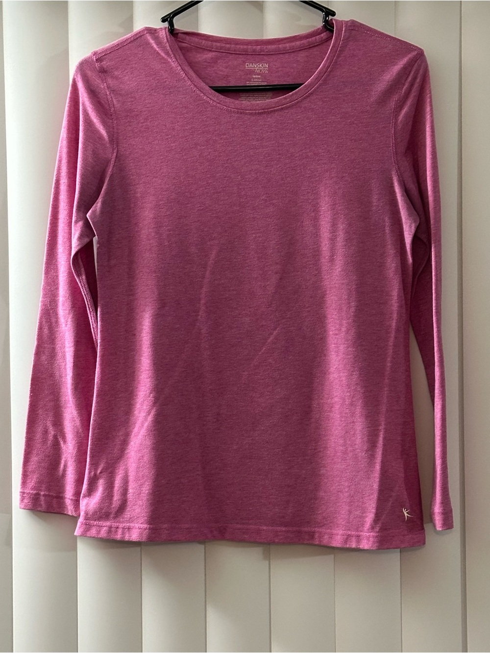 Danskin Heathered Pink Long-Sleeve Crewneck Top